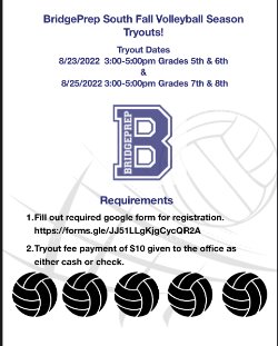 Volleyball tryouts are next week!
